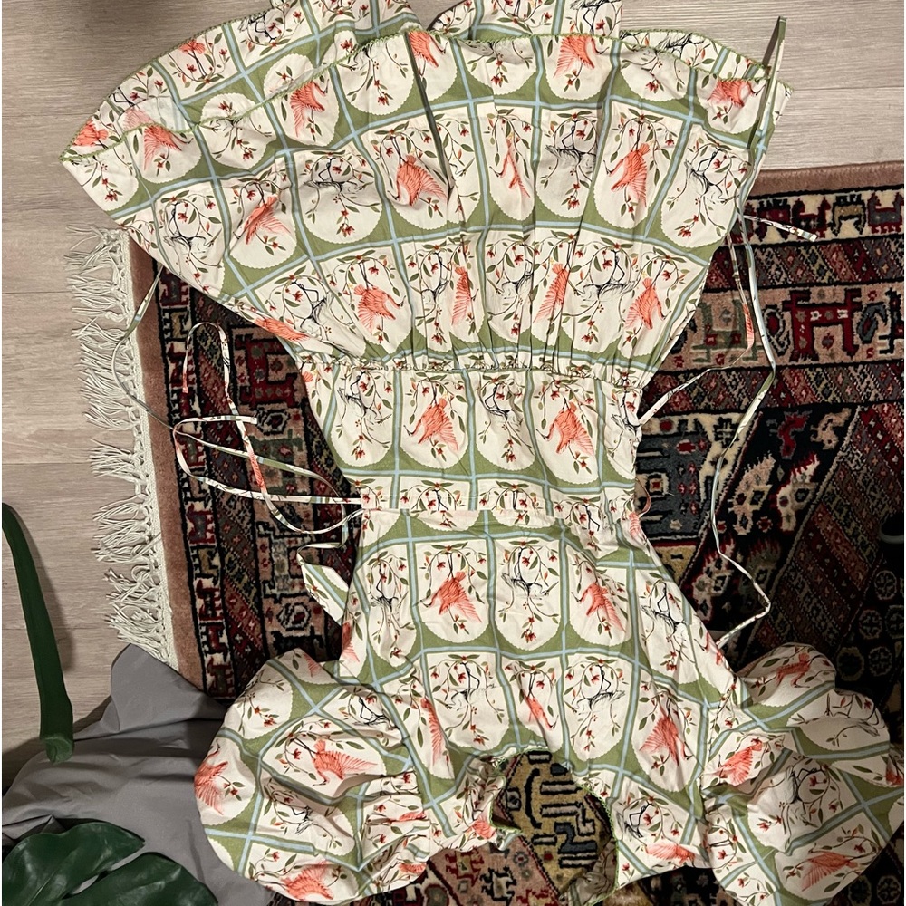 AGUA BY AGUA BENDITA Verao avian-print cotton-poplin mini dress - Picture 8 of 9
